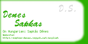 denes sapkas business card