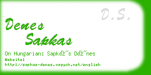 denes sapkas business card